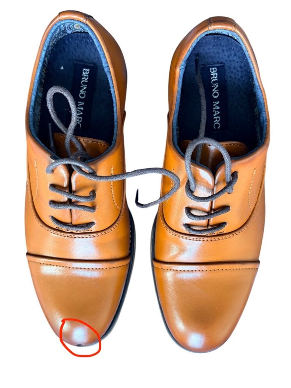 Bruno Marc Kids Dress Shoes Brown Cap Toe Oxford – Size 1.5 - Picture 10 of 12